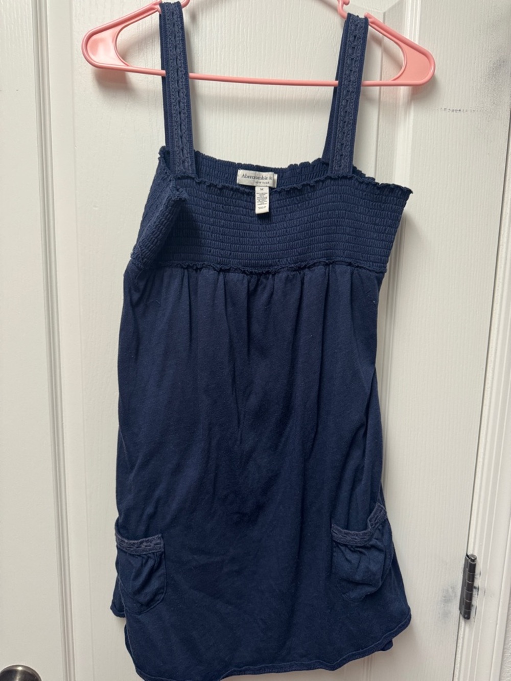 Abercrombie & Fitch Navy Blue Smocked Tank Dress